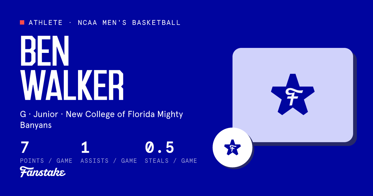 Ben Walker | New College of Florida Mighty Banyans - Fanstake